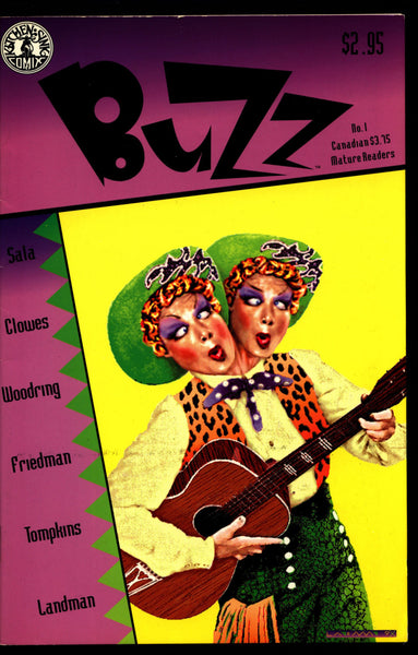 BUZZ #1 Quirky Mature Humor Anthology Comics by Friedman Sala Clowes Woodring Tompkins Landman Kitchen Sink