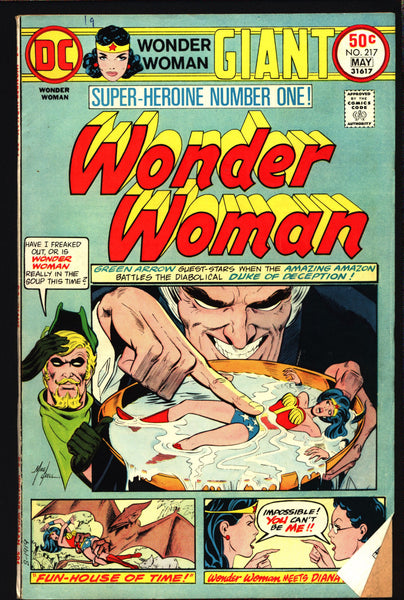WONDER WOMAN #217 1975, Green ARROW, Vince Colletta, Ross Andru, Mike Esposito, Feminist Amazon Super-Hero