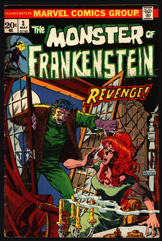 Monster of FRANKENSTEIN #3 1973 Marvel Horror Comics Gary Friedrich Mike Ploog Mary Shelly