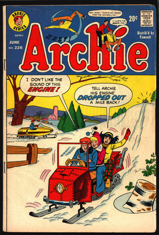 Archie Comics  #226 1973 Dan DeCarlo Joe Edwards Harry Lucey Archie Andrews Jughead Betty & Veronica Riverdale High