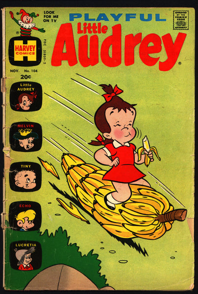 Playful LITTLE Audrey #104 1972 Paramount Picture’s Famous Studios Harvey Toons Comics Melvin Tiny Echo Lucretia