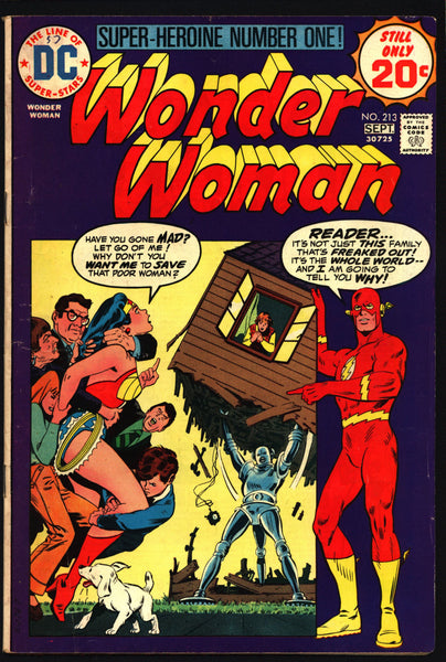 WONDER WOMAN #213 August 1974 The FLASH Cary Bates Irv Novick Classic Feminist Amazon Super-Hero