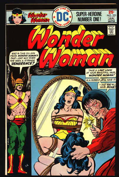 WONDER WOMAN #221 1976 HAWKMAN Martin Pasko Artist: Curt Swan Classic Feminist Amazon Super-Hero