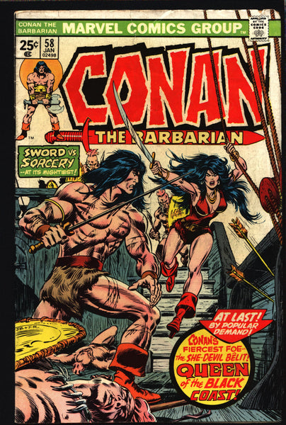 CONAN The Barbarian #58 1976 Robert E. Howard Belit Queen of the Black Coast Sword & Sorcery Fantasy Roy Thomas John Buscema