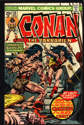 CONAN The Barbarian #58 1976 Robert E. Howard Belit Queen of the Black Coast Sword & Sorcery Fantasy Roy Thomas John Buscema