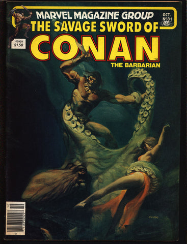 Savage Sword of CONAN 81 B Robert E. Howard Roy Thomas Ernie Chan Bruce Jones Alfredo Alcala John Buscema Barbarian Sword & Sorcery Fantasy