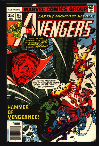 AVENGERS #165 Vs Count Nefaria John Byrne Captain America Iron Man Vision Scarlet Witch Yellowjacket