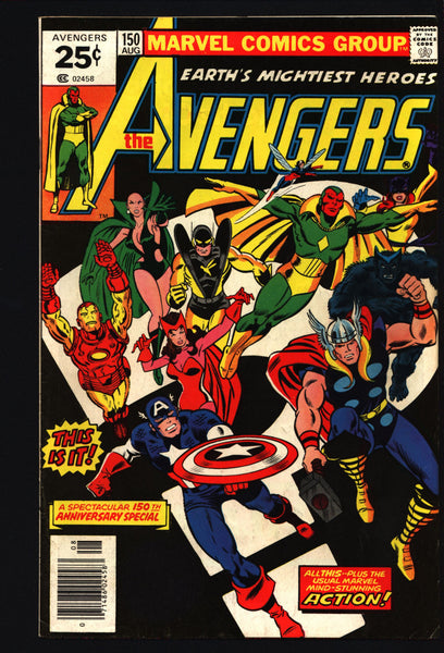 AVENGERS #150 George Perez JACK KIRBY Steve Englehart Stan Lee Thor Captain America Iron Man Vision Scarlet Witch Yellowjacket Beast