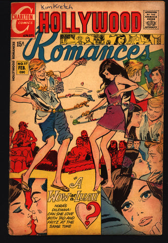 HOLLYWOOD ROMANCES #57 1970 Teen Age Angst ROMANCE Comics Tear Jerker Soap Opera Luau Beach Party Charlton Comic