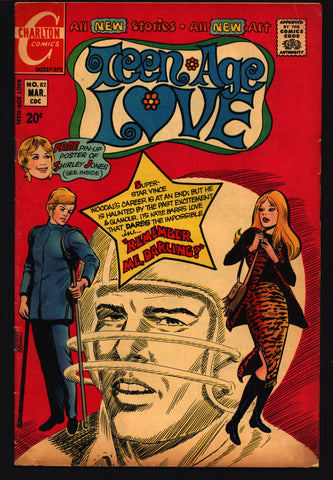 Teen-Age LOVE #75 1972 Partridge Family Shirley Jones pin-up Football & Fashion ROMANCE Comics Tear Jerker Soap Opera Charlton Comic