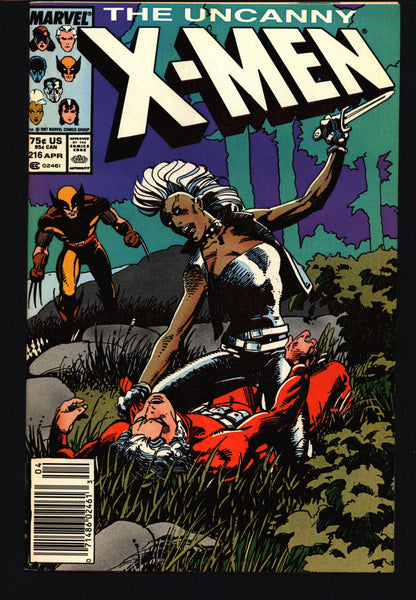 Uncanny X-MEN #216 Chris Claremont Butch Guice Crimson Commando Super Sabre Stonewall Newstand