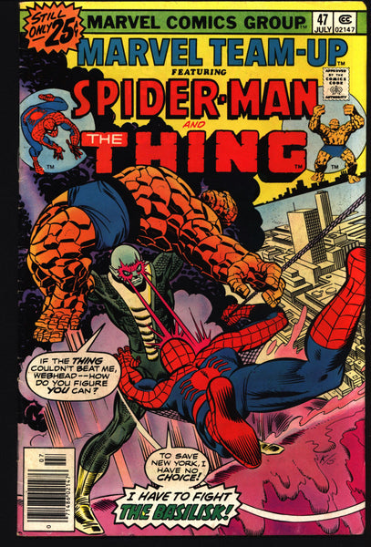 Marvel TEAM-UP Comics #47 Spiderman Fantastic Four's THING Ben Grimm Vs. Basilisk Bill Mantlo Ron Wilson