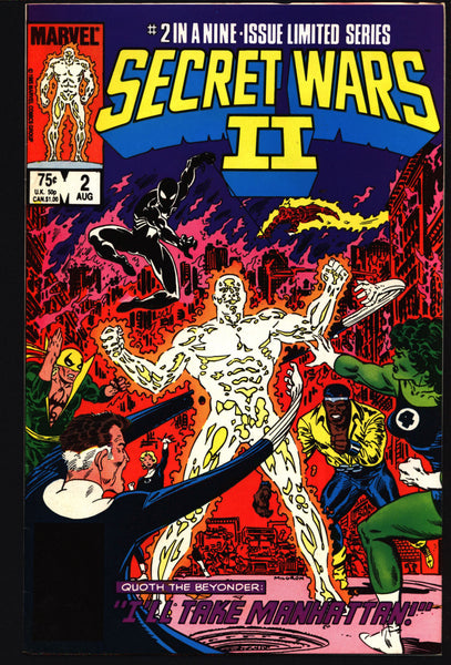 SECRET WARS II 2 #2 Jim Shooter Al Milgrom Fantastic Four 4 She-Hulk, Human Torch, Spider-Man, Malice, Iron Fist, Power Man