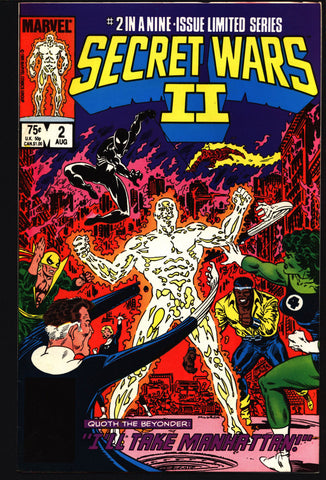 SECRET WARS II 2 #2 Jim Shooter Al Milgrom Fantastic Four 4 She-Hulk, Human Torch, Spider-Man, Malice, Iron Fist, Power Man