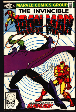 IRON MAN #146 David Michelinie, Bob Layton John Romita Jr.Vs Blacklash formerly Whiplash Vince Martinelli AVENGERS