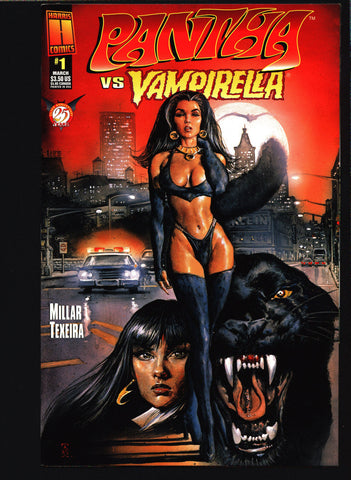 PANTHA vs VAMPIRELLA #1 Harris Comics, Lady Vampire Vampy continues from Warren Publications,