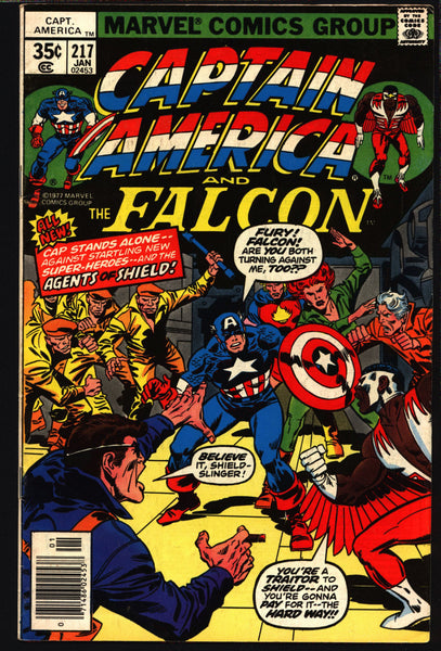 CAPTAIN AMERICA & Falcon Comics #217 Roy Thomas,Don Glut,John Buscema, Nick Fury,Agents SHIELD 1st Blue Streak,Quasar,Marvel Man,Vamp,Animus