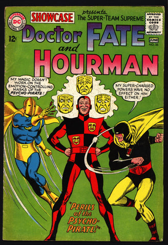 Showcase #56 DC Comics, Golden Age Superheroes, Doctor Fate,Hourman,Psycho-Pirate,Gardner Fox,Murphy Anderson,Legends of Tomorrow,Dr. Fate