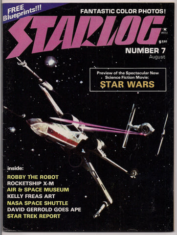 Scarce, Starlog #7, FIRST STAR WARS Magazine, Robby the Robot,Rocketship X-M,Kelly Freas,Star Trek,Science Fiction, Fantasy,George Lucas