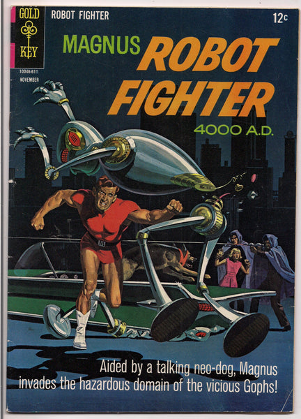 Magnus, Robot Fighter #16, Gold Key comics, Russ Manning, Illustrated Sci Fi Pulp Space Action