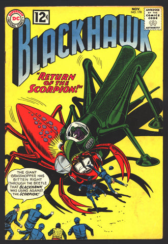 BLACKHAWK #178, Dave Wood,Jack Miller,Charles Cuidera, Science Fiction, Return of the Scorpion, Atom World