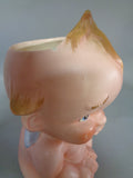 KEWPIE Doll, # 2718,Large Lefton China,Japan,Bisque, Baby Figurine, Vase,Planter, 7 1/2" Tall X 5" Wide