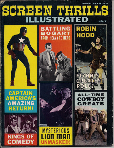 SCREEN THRILLS ILLUSTRATED 7,Captain America,Errol Flynn,Robin Hood,Rare Warren Movie Magazine,Comics,SciFi,Forrest J Ackerman