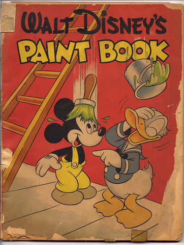 WALT DISNEYs PAINT BOOK, Whitman Books 1944, Vintage Disneyana, coloring Book, Donald Duck, Mickey Mouse