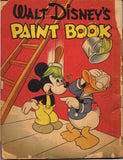 WALT DISNEYs PAINT BOOK, Whitman Books 1944, Vintage Disneyana, coloring Book, Donald Duck, Mickey Mouse